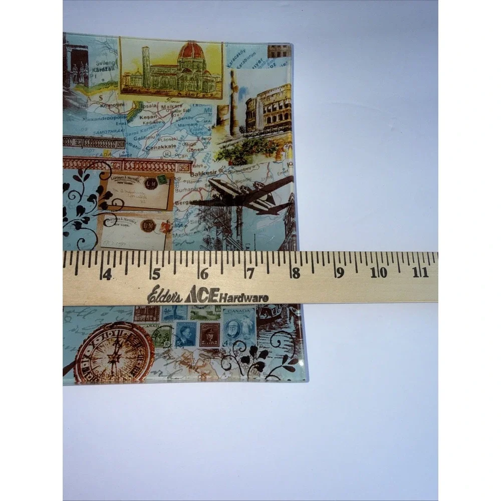 Set‎ 2- Postcard Photos Glass Plates Reverse Decorated Italy France Fringe 8